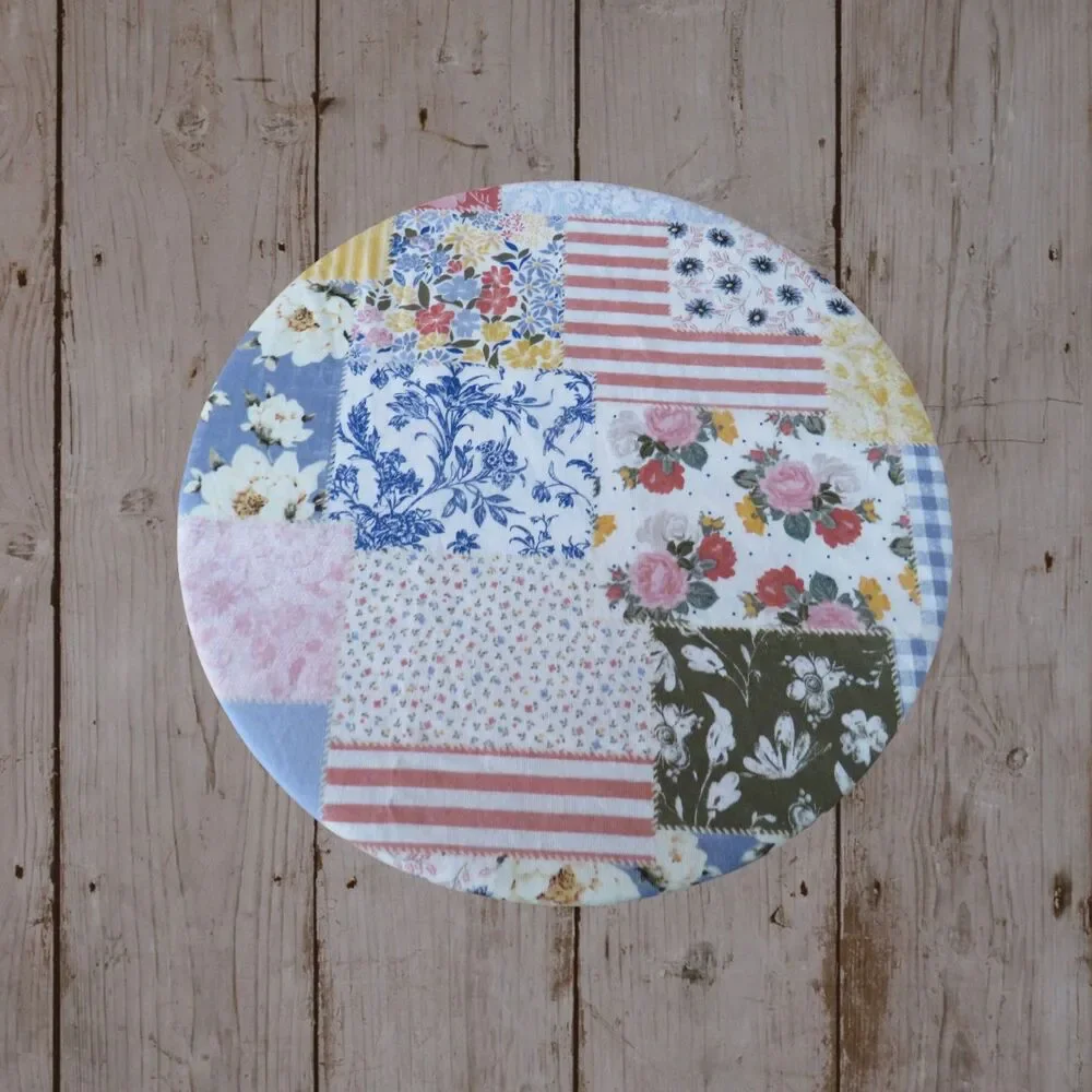 Kitchenaid Bowl Cover, Reversible Boho Patchwork and Floral Dish Cover, 4.5 QUAR